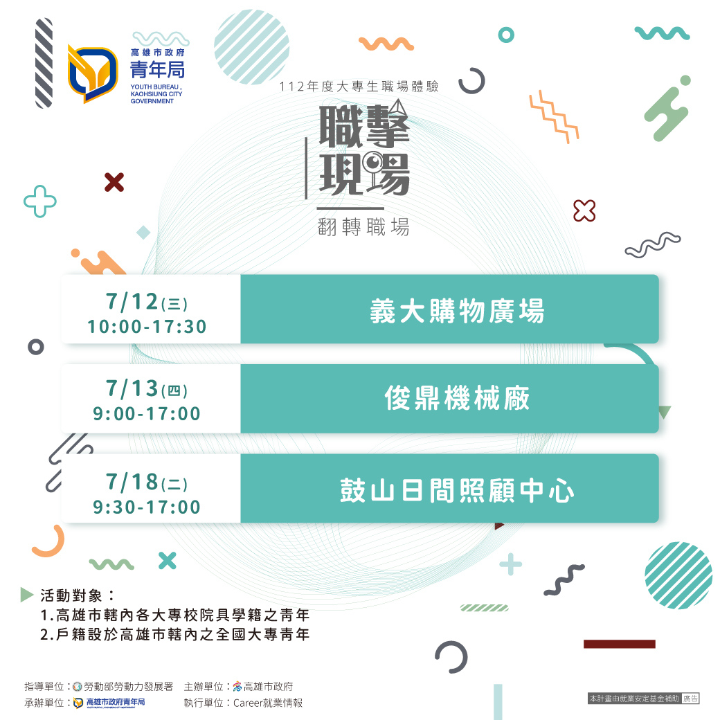 「112年度大專生職場體驗計畫」